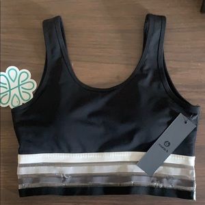 Black mono b sports bra, new with tags, size med
